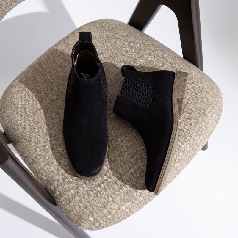 Jousen Men's Chelsea Boots Casual Suede Fall Ankle Boots Simple Style Boots for Men Size 13 (AMY658A Black 13) - Image 4